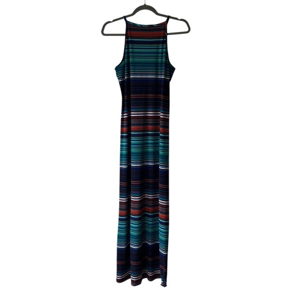 Jessica Striped multicolour sleeveless maxi dress size 4 lightweight stretch - Picture 10 of 10